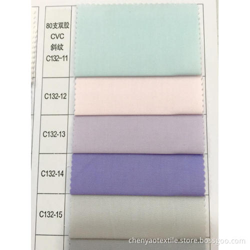 80s/2C CVC Twill Dyed Fabric